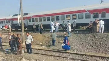 خروج 6 عربات عن القضبان في حادث قطار بمدينة كفر الزيات